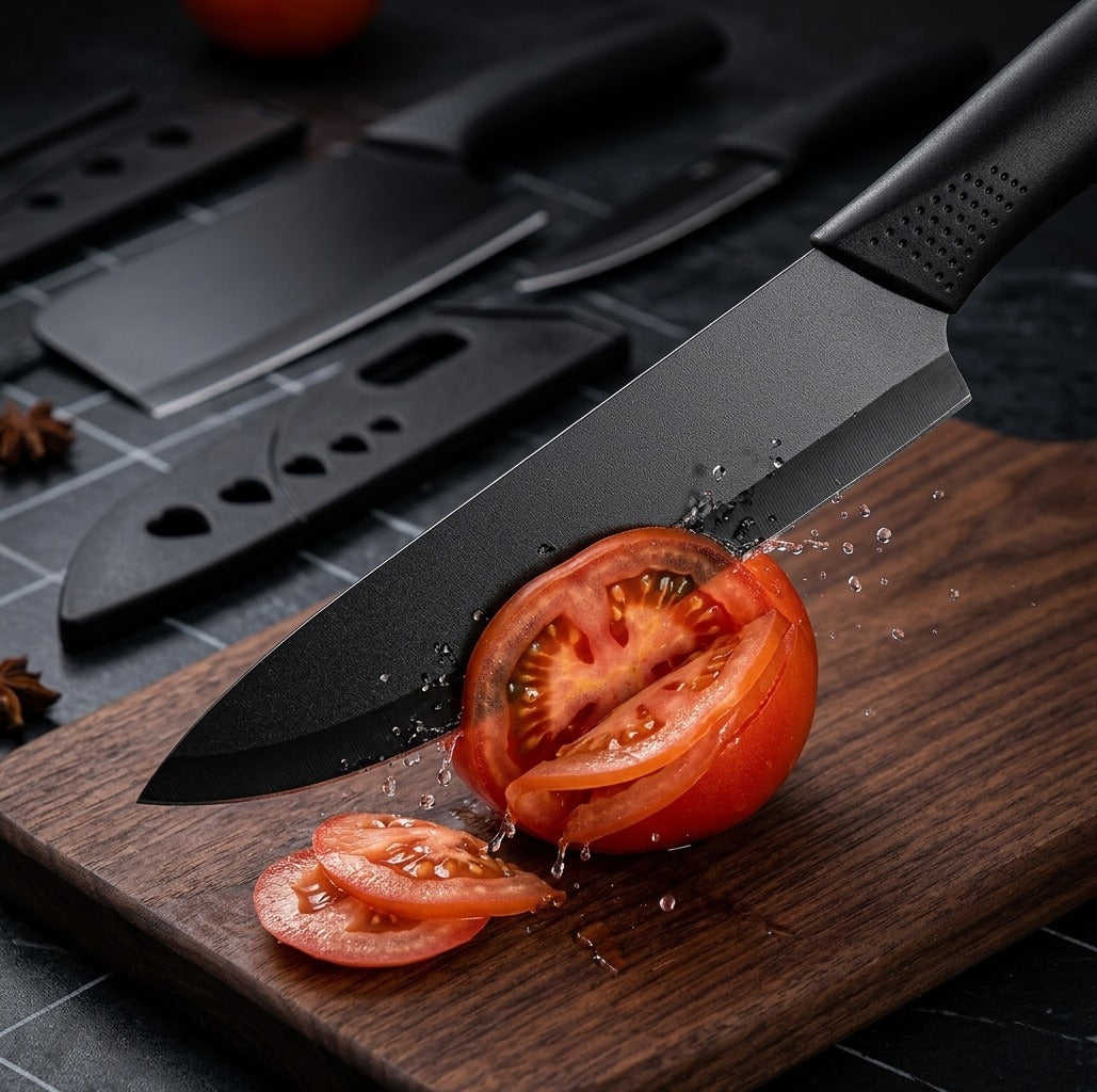 🥷 STEALTH CHEF MATTE BLACK KNIVES 🖤