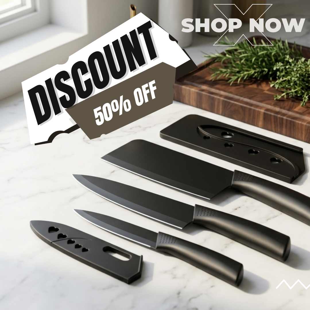 🥷 STEALTH CHEF MATTE BLACK KNIVES 🖤