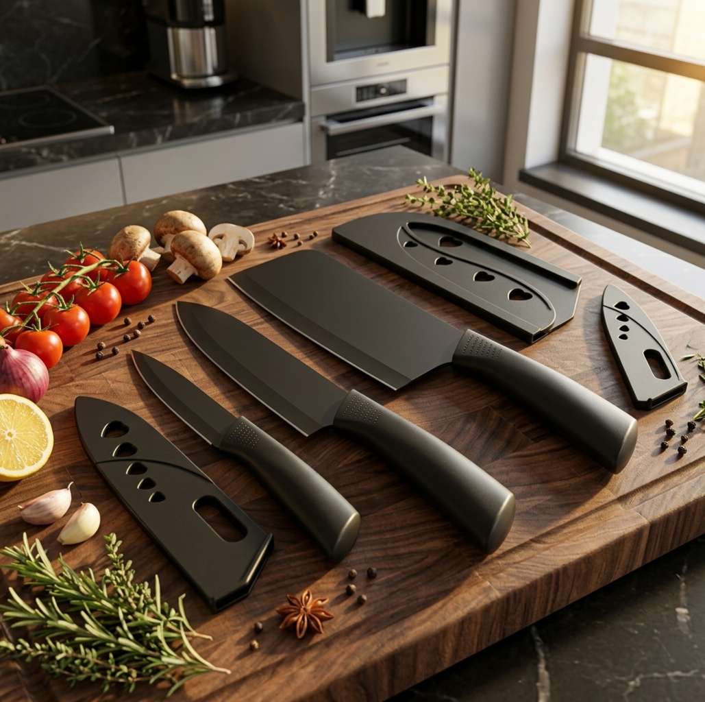 🥷 STEALTH CHEF MATTE BLACK KNIVES 🖤